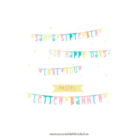 Letter Banner - Guirnalda letras Pastel 6