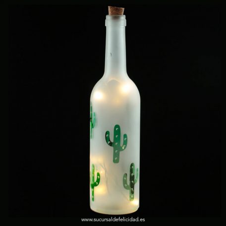 Botella Luminosa Cactus LED
