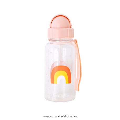 Botella Infantil Arcoíris Pajita