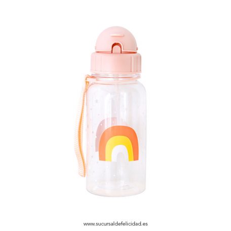 Botella Infantil Arcoíris Pajita