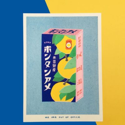 Lámina Paquete de Caramelos Japoneses - Risografía